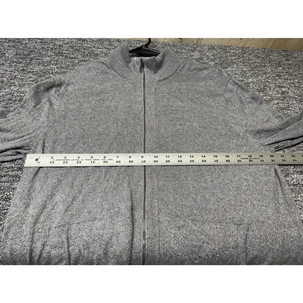 Banana Republic Mens Silk Cotton Cashmere Full Zip Cardigan Sweater Grey Large